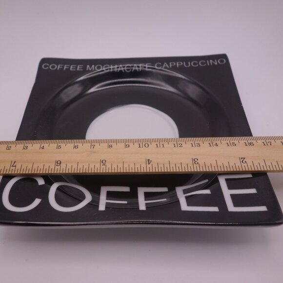 Set of Four(4) Ceramic Square COFFEE MOCHACAFE CAPPUCINO Saucer Plates - Picture 7 of 13